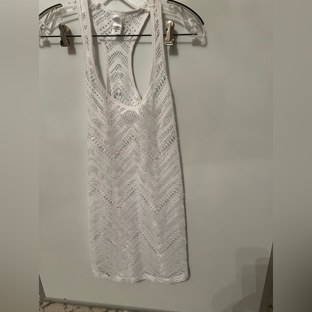 White swim cover up size small